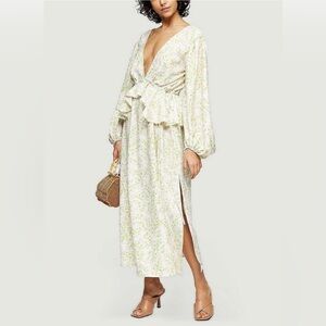 Topshop floral dress with peplum top